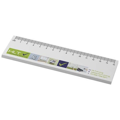 Sticky-Mate® Haftnotizen mit gedrucktem 15 cm Lineal aus recyceltem Material, weiss bedrucken, Art.-Nr. 21261011 Sticky-Mate® Haftnotizen mit gedrucktem 15 cm Lineal aus recyceltem Material, weiss bedrucken, Art.-Nr. 21261011