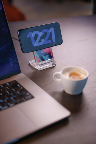 Magcharge 15W magnetischer Wireless-Charging-Stand transparent bedrucken, Art.-Nr. P309.0800 Magcharge 15W magnetischer Wireless-Charging-Stand transparent bedrucken, Art.-Nr. P309.0800