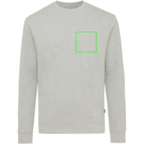 IQONIQ Denali ungefärbt. Rundhals-Sweater aus recycelter BW heather grey bedrucken, Art.-Nr. T9301.013.XXL