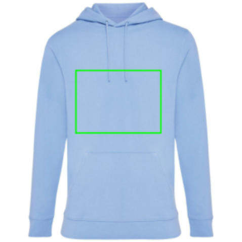 IQONIQ Jasper Hoodie aus recycelter Baumwolle sky blue bedrucken, Art.-Nr. T9400.022.XXL