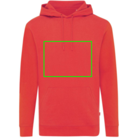 IQONIQ Jasper Hoodie aus recycelter Baumwolle luscious red bedrucken, Art.-Nr. T9400.008.XL
