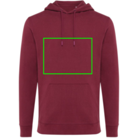IQONIQ Jasper Hoodie aus recycelter Baumwolle burgunderrot bedrucken, Art.-Nr. T9400.007.XXXL
