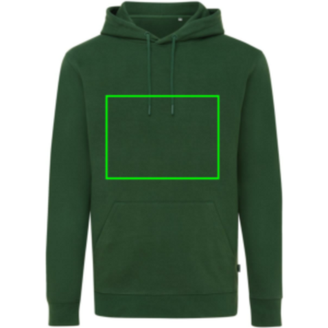 IQONIQ Jasper Hoodie aus recycelter Baumwolle forest green bedrucken, Art.-Nr. T9400.005.XXS