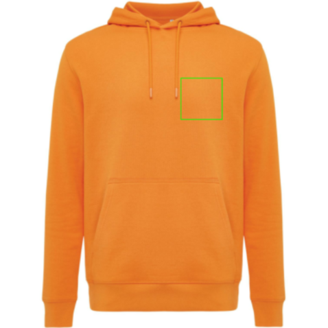 IQONIQ Rila Lightweight Hoodie aus recycelter Baumwolle orange bedrucken, Art.-Nr. T9404.044.XS