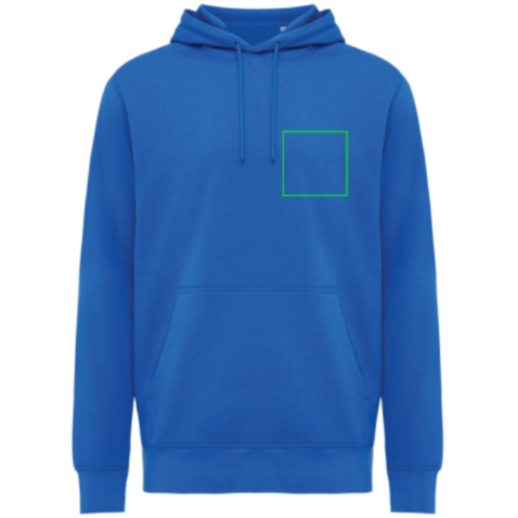 IQONIQ Rila Lightweight Hoodie aus recycelter Baumwolle Königsblau bedrucken, Art.-Nr. T9404.025.M