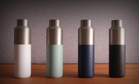 Fluid Flasche aus RCS-zertifiziert recyceltem Stahl, 600ml navy blau bedrucken, Art.-Nr. P437.0725 Fluid Flasche aus RCS-zertifiziert recyceltem Stahl, 600ml navy blau bedrucken, Art.-Nr. P437.0725