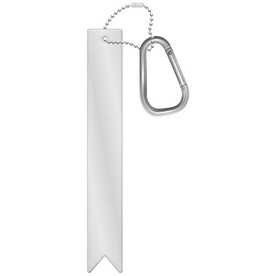 RFX™ H-9 leichter, reflektierender PVC-Anhänger mit Karabiner, weiss bedrucken, Art.-Nr. 1PR13201