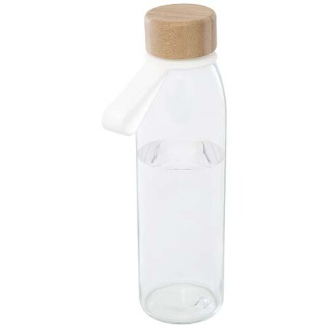 Porto 500 ml Glas-Flasche mit Silikongriff und Bambusdeckel, transparent klar bedrucken, Art.-Nr. 10085301 Porto 500 ml Glas-Flasche mit Silikongriff und Bambusdeckel, transparent klar bedrucken, Art.-Nr. 10085301