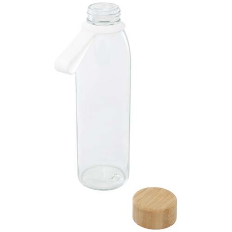 Porto 500 ml Glas-Flasche mit Silikongriff und Bambusdeckel, transparent klar bedrucken, Art.-Nr. 10085301 Porto 500 ml Glas-Flasche mit Silikongriff und Bambusdeckel, transparent klar bedrucken, Art.-Nr. 10085301
