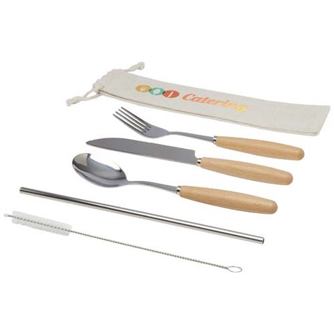 Root 5-teiliges Besteckset aus Edelstahl und Buchenholz, natur bedrucken, Art.-Nr. 11341406 Root 5-teiliges Besteckset aus Edelstahl und Buchenholz, natur bedrucken, Art.-Nr. 11341406