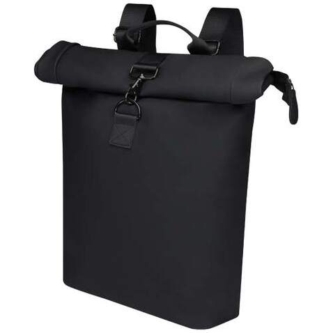 Turner 15,6" GRS-recycelter Rolltop Laptop-Rucksack 12 L, schwarz bedrucken, Art.-Nr. 12075090