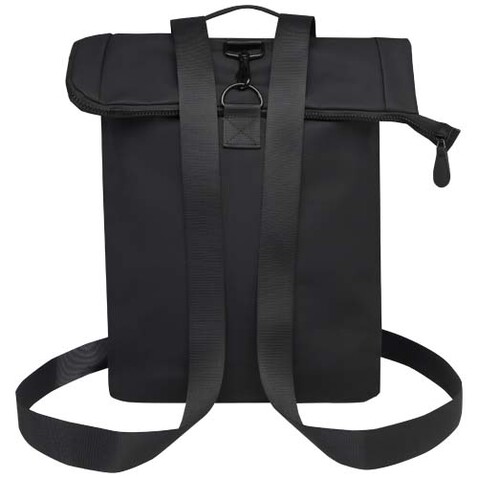 Turner 15,6" GRS-recycelter Rolltop Laptop-Rucksack 12 L, schwarz bedrucken, Art.-Nr. 12075090
