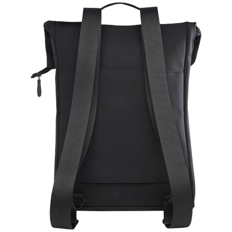 Turner 15,6" GRS-recycelter Rolltop Laptop-Rucksack 12 L, schwarz bedrucken, Art.-Nr. 12075090