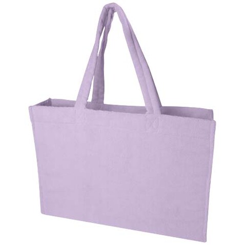 Siam GRS-recycelte Strandtragetasche aus Frottee 13 L, fliederfarben bedrucken, Art.-Nr. 12075235