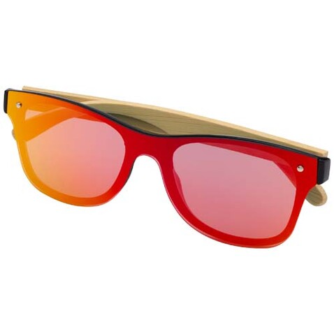 Tan Sonnenbrille mit Bambusbügeln, gelb bedrucken, Art.-Nr. 12705011 Tan Sonnenbrille mit Bambusbügeln, gelb bedrucken, Art.-Nr. 12705011