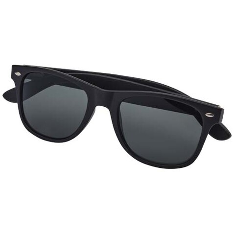 Arlo Bambus Sonnenbrille mit schwarzer Beschichtung, schwarz bedrucken, Art.-Nr. 12705490