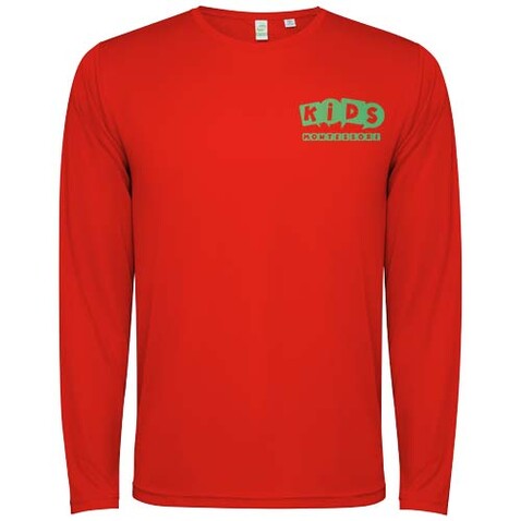 Estoril Langarm-Shirt für Kinder, rot bedrucken, Art.-Nr. K04324ID Estoril Langarm-Shirt für Kinder, rot bedrucken, Art.-Nr. K04324ID