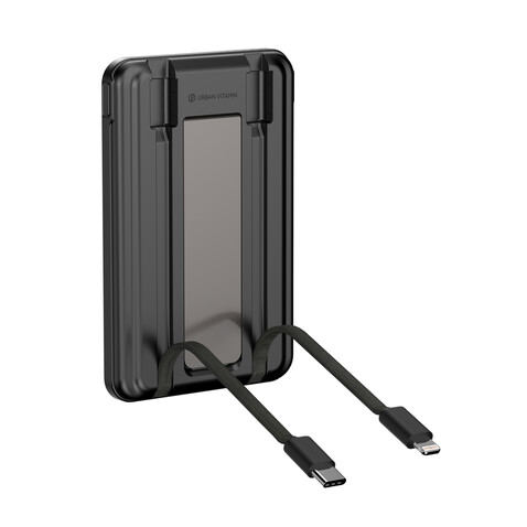 Urban Vitamin Redwood 5-in-1 5.000mAh 20W PD magn. Powerbank schwarz bedrucken, Art.-Nr. P322.7101