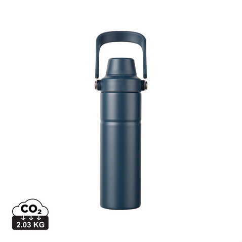 VINGA Baltimore Trek RCS recycelte SS Flasche 600ml navy blau bedrucken, Art.-Nr. V4300605