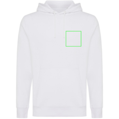 IQONIQ Rila Lightweight Hoodie aus recycelter Baumwolle recycled white bedrucken, Art.-Nr. T9404.004.XXS
