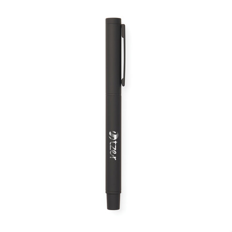 VINGA Baltimore Stift aus RCS recyceltem Stainless-Steel schwarz bedrucken, Art.-Nr. V1690001