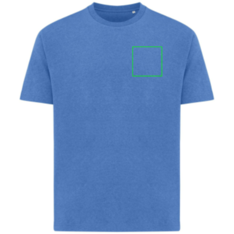 IQONIQ Teide T-Shirt aus recycelter Baumwolle heather blue bedrucken, Art.-Nr. T9105.024.L