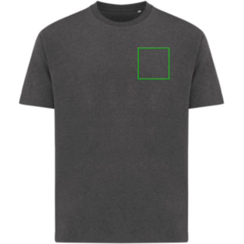 IQONIQ Teide T-Shirt aus recycelter Baumwolle heather anthracite bedrucken, Art.-Nr. T9105.014.XXS