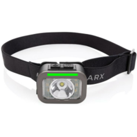Gear X Hochleistungs-Kopflampe aus RCS rPlastik schwarz, grau bedrucken, Art.-Nr. P513.102