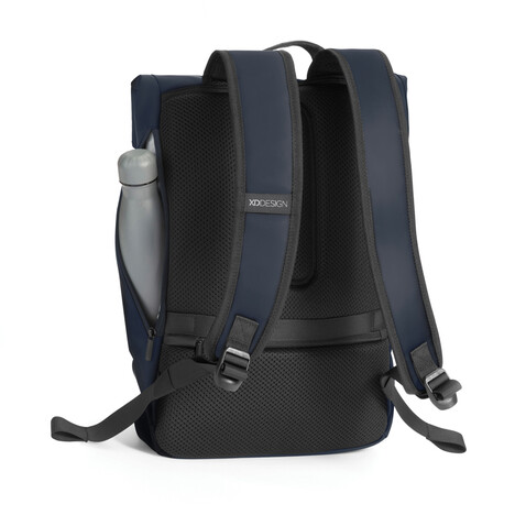 Urban wasserabweisender Flap-Top Rucksack navy blau, schwarz bedrucken, Art.-Nr. P706.2625 Urban wasserabweisender Flap-Top Rucksack navy blau, schwarz bedrucken, Art.-Nr. P706.2625