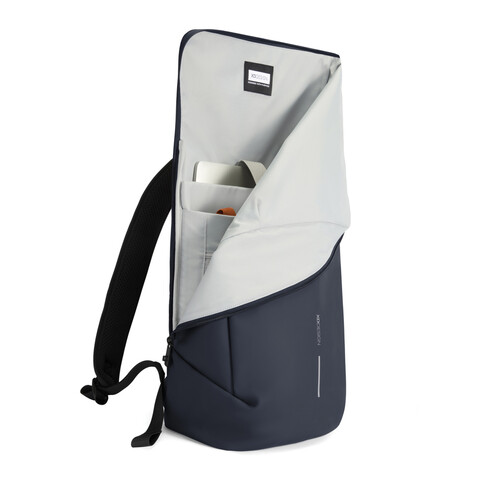 Urban wasserabweisender Flap-Top Rucksack navy blau, schwarz bedrucken, Art.-Nr. P706.2625 Urban wasserabweisender Flap-Top Rucksack navy blau, schwarz bedrucken, Art.-Nr. P706.2625