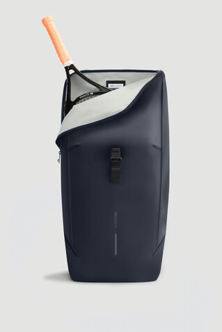Urban wasserabweisender Flap-Top Rucksack navy blau, schwarz bedrucken, Art.-Nr. P706.2625 Urban wasserabweisender Flap-Top Rucksack navy blau, schwarz bedrucken, Art.-Nr. P706.2625