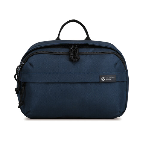 Renew AWARE™ rPET Kosmetiktasche navy blau bedrucken, Art.-Nr. 101037-410