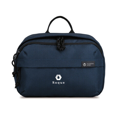 Renew AWARE™ rPET Kosmetiktasche navy blau bedrucken, Art.-Nr. 101037-410