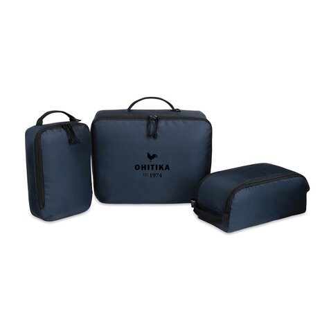 Renew AWARE™ rPET 3-teiliges Packing-Cube-Set navy blau bedrucken, Art.-Nr. 101038-410