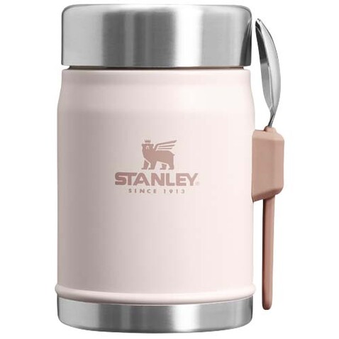 Stanley 400ml Legendary Food Jar Lunchpot mit Göffel, hellrosa bedrucken, Art.-Nr. 10088141 Stanley 400ml Legendary Food Jar Lunchpot mit Göffel, hellrosa bedrucken, Art.-Nr. 10088141