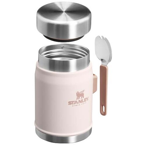 Stanley 400ml Legendary Food Jar Lunchpot mit Göffel, hellrosa bedrucken, Art.-Nr. 10088141 Stanley 400ml Legendary Food Jar Lunchpot mit Göffel, hellrosa bedrucken, Art.-Nr. 10088141