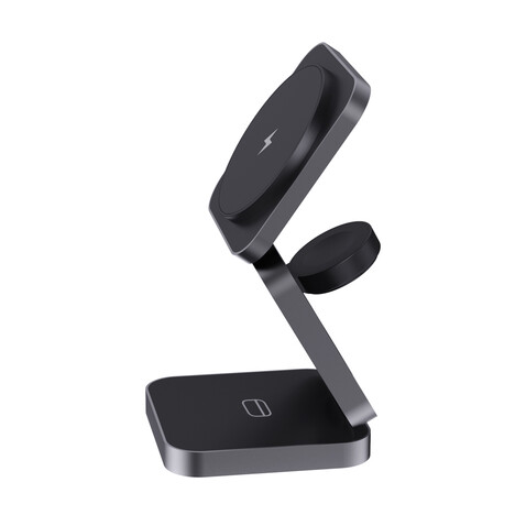 Terra faltbares 3-in-1 15W Charger aus RCS rec. Aluminium grau bedrucken, Art.-Nr. P308.6402 Terra faltbares 3-in-1 15W Charger aus RCS rec. Aluminium grau bedrucken, Art.-Nr. P308.6402