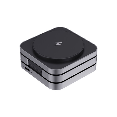 Terra faltbares 3-in-1 15W Charger aus RCS rec. Aluminium grau bedrucken, Art.-Nr. P308.6402 Terra faltbares 3-in-1 15W Charger aus RCS rec. Aluminium grau bedrucken, Art.-Nr. P308.6402