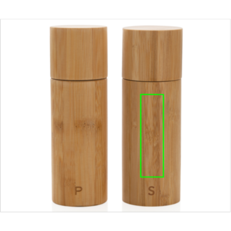 Ukiyo Bambus Salz und Pfeffer Mühlenset braun bedrucken, Art.-Nr. P262.319