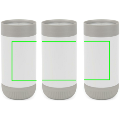 VINGA Erie 350ml Becher aus RCS rec. Stainless-Steel weiß, grau bedrucken, Art.-Nr. V4321003
