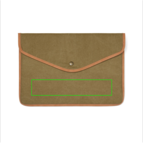 VINGA Bosler 14" Laptop-Tasche aus GRS recyceltem Canvas grün bedrucken, Art.-Nr. V7880307