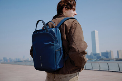 XD Design Soft Tote Rucksack navy blau, grau bedrucken, Art.-Nr. P706.3025