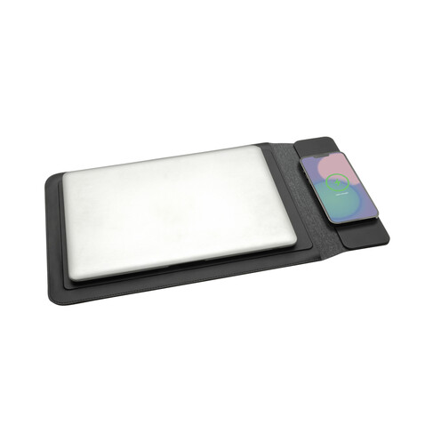 Swiss Peak magnet. 15,6" Laptop-Sleeve mit 15W Ladefunktion schwarz bedrucken, Art.-Nr. P309.0701