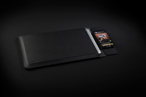 Swiss Peak magnet. 15,6" Laptop-Sleeve mit 15W Ladefunktion schwarz bedrucken, Art.-Nr. P309.0701