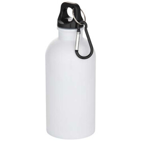 Oregon 400 ml RSC-zertifizierte einwandige Sublimation Trinkflasche aus recyceltem Edelstahl mit Karabinerhaken, weiss bedrucken, Art.-Nr. 10087301