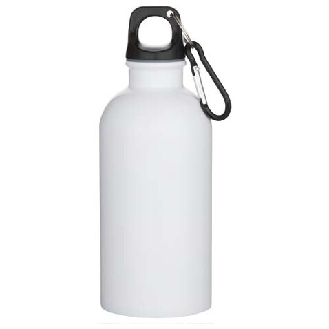 Oregon 400 ml RSC-zertifizierte einwandige Sublimation Trinkflasche aus recyceltem Edelstahl mit Karabinerhaken, weiss bedrucken, Art.-Nr. 10087301 Oregon 400 ml RSC-zertifizierte einwandige Sublimation Trinkflasche aus recyceltem Edelstahl mit Karabinerhaken, weiss bedrucken, Art.-Nr. 10087301