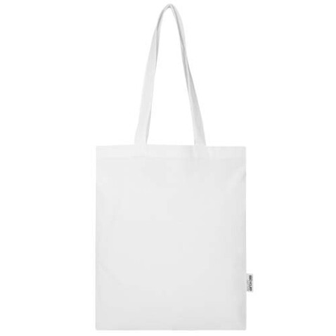 Madras Blend 140 g/m² Tragetasche aus GRS-recycelter Baumwolle 7L, weiss bedrucken, Art.-Nr. 12076001 Madras Blend 140 g/m² Tragetasche aus GRS-recycelter Baumwolle 7L, weiss bedrucken, Art.-Nr. 12076001