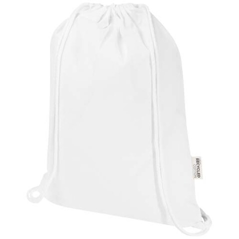 Oregon Blend 140 g/m² GRS-recycelter Turnbeutel 5 L, weiss bedrucken, Art.-Nr. 12076101 Oregon Blend 140 g/m² GRS-recycelter Turnbeutel 5 L, weiss bedrucken, Art.-Nr. 12076101