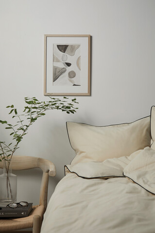 VINGA Marston OCS Bio-Baumwoll-Bettwäsche, 4er-Set beige bedrucken, Art.-Nr. V4190013