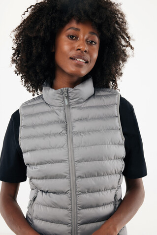 IQONIQ Meru Damen Bodywarmer aus recyceltem Polyester Silbergrau bedrucken, Art.-Nr. T4702.035.S